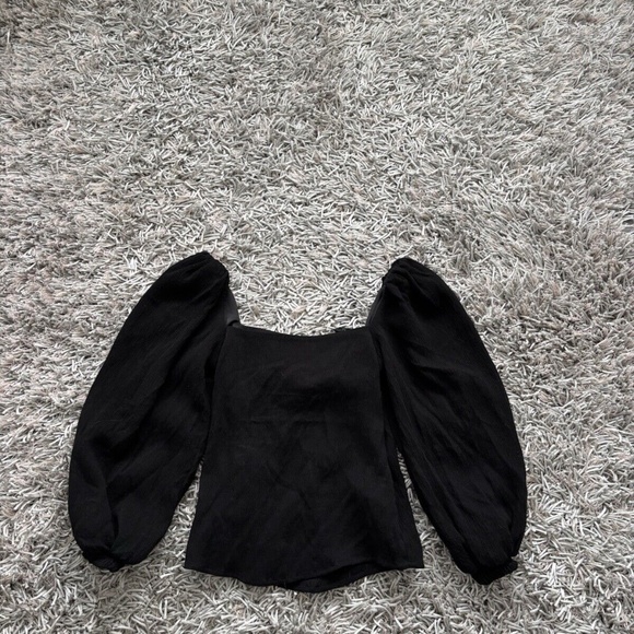 Johanna Ortiz Black Desert Balloon-Sleeve Crepe Top Sz 0 / XXS NWT❤️ - Picture 7 of 11